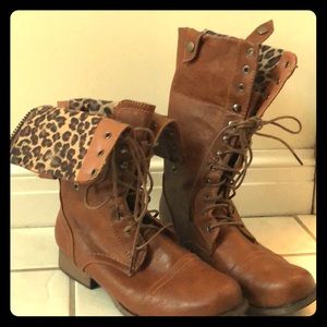 Cheetah inside print boots